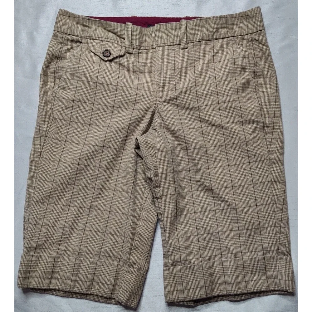 TOMMY‎ HILFIGER Women Size 4 Brown Plaid Cotton 13